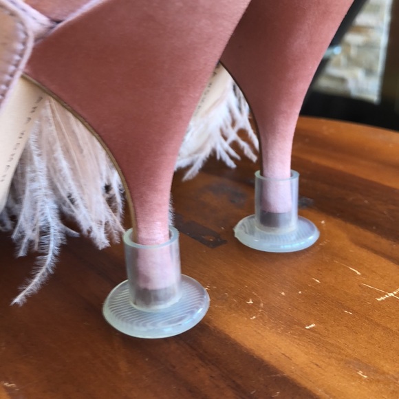 Super RARE! Zara High Heel Mules Feathers, Broach - Picture 6 of 7